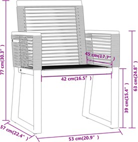 vidaXL Σετ Τραπεζαρίας Κήπου 3 Τεμαχίων Μαύρο