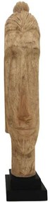 Διακοσμητική Προτομή Βούδα Dran 312-000022 12x12x63,5cm Natural-Black Inart Wood