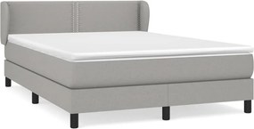 vidaXL Κρεβάτι Boxspring με Στρώμα Ανοιχτό Γκρι 140x200 εκ. Υφασμάτινο