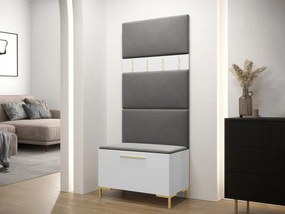 Σετ διαδρόμου Hartford F102, 196x84x46cm, Άσπρο, Ταπισερί, Πλαστικοποιημένη μοριοσανίδα, Τοίχου, Εντοιχισμένη