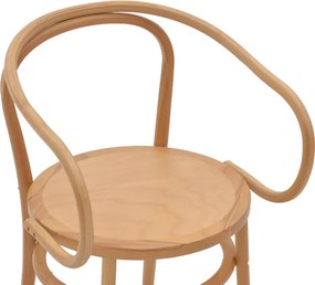 Πολυθρόνα Verfie pakoworld φυσικό ξύλο οξιάς 55x50x83εκ