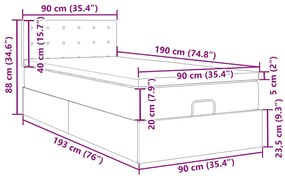 ΟΘΩΜΑΝΙΚΟ ΚΡΕΒΑΤΙ ΜΕ ΣΤΡΩΜΑ ΜΠΛΕ 90X190CM ΥΦΑΣΜΑ 3311593