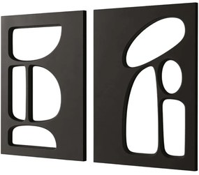 Διακοσμητικό Τοίχου (Σετ 2Τμχ) 233DWC1409 40x60cm Black Wallity Mdf