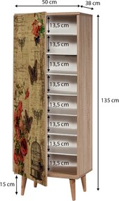Παπουτσοθήκη - Ντουλάπι Soho Megapap χρώμα sonoma 50x38x135εκ.