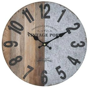 Ρολόι Τοίχου 3-20-773-0354 Δ34cm Grey-Natural Inart Ξύλο