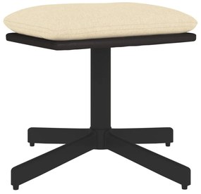 vidaXL Υποπόδιο Κρεμ 60x60x36 εκ. Ύφασμα & Συνθετικό Δέρμα