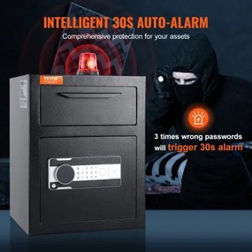 VEVOR 1.7 C Depository Safe Deposit Safe with Drop Slot Passwords and Keys