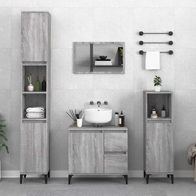 vidaXL Ντουλάπι Μπάνιου Γκρι Sonoma 65x33x60 εκ. Επεξεργασμένο Ξύλο