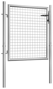 vidaXL Πόρτα Περίφραξης Ασημί 105 x 125 εκ. από Γαλβανισμένο Χάλυβα