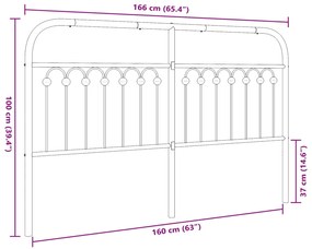 vidaXL Κεφαλάρι Λευκό 160 εκ. Μεταλλικό