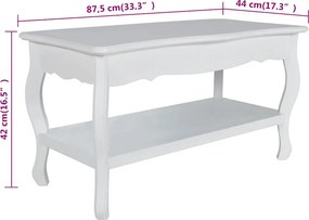 vidaXL Τραπεζάκι Σαλονιού 2 Επιπέδων Λευκό από MDF
