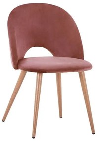 Καρέκλα Sadie Apple HM8544.02 52x49,5x77Υ εκ. Σετ 4τμχ Βελούδο, Μέταλλο