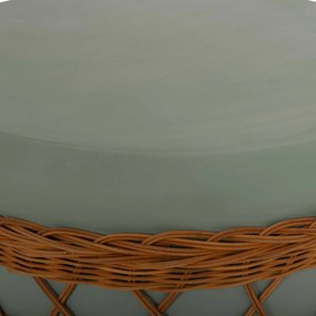 ΤΡΑΠΕΖΙ ΣΑΛΟΝΙΟΥ VILHENA HM18165 FIBER CEMENT ΠΡΑΣΙΝΟ-RATTAN ΦΥΣΙΚΟ Φ56x47Υεκ.