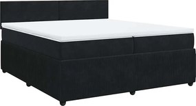 vidaXL Κρεβάτι Boxspring με Στρώμα Μαύρο 200x200 εκ. Βελούδινο