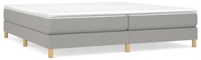 vidaXL Κρεβάτι Boxspring με Στρώμα Ανοιχτό Γκρι 200x200 εκ. Υφασμάτινο