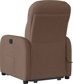 vidaXL Πολυθρόνα Μασάζ Ανακλινόμενη με Ανύψωση Καφέ Υφασμάτινη