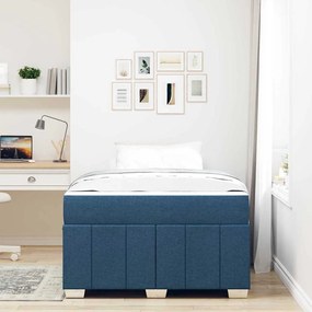 vidaXL Σκελετός Κρεβατιού με στρώμα Μπλε 120 x 200 cm ύφασμα