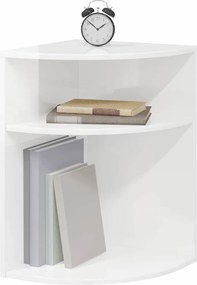 vidaXL End Table Υψηλής γυαλάδας λευκό 39,7 x 39,7 x 60 εκ