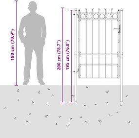 vidaXL Πύλη Φράχτη TILBURG 100 x 150 cm Κλειδώσιμο Μέταλλο Μαύρο