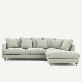 Γωνιακός καναπές-κρεβάτι από βελούδο stonewashed, Lazare