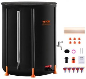 VEVOR Collapsible Rain Barrel 53 Gal Rain Catcher with Spigots and Overflow Kit