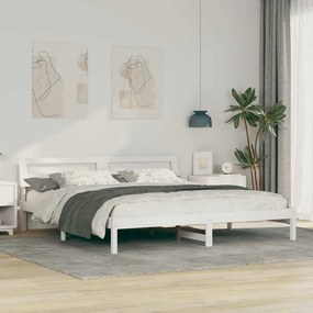 vidaXL Σκελετός Κρεβατιού Λευκό 180 x 200 cm Μασίφ ξύλο πεύκου