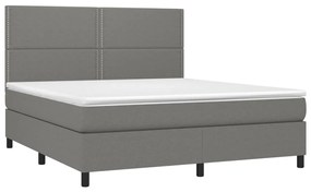 ΚΡΕΒΑΤΙ BOXSPRING ΜΕ ΣΤΡΩΜΑ &amp; LED ΣΚ.ΓΚΡΙ 180X200 ΕΚ ΥΦΑΣΜΑΤΙΝΟ 3134814