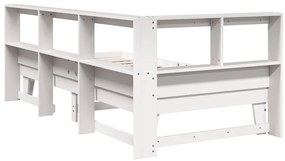 vidaXL Κρεβάτι Βιβλιοθήκη Χωρίς Στρώμα 100x200 εκ. Μασίφ Ξύλο Πεύκο