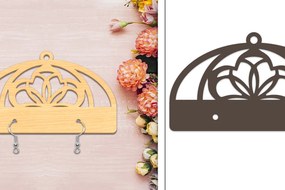 Σετ των 3 Intra απο ξύλο plywood  Χρώμα wenge 3mm-4mm πάχος - Στήριγμα σκουλαρίκια Δίασταση 3x3 cm INTRAFABR-31090942