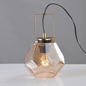 Επιτραπέζιο Φωτιστικό V371481TA Amber Metal, Glass