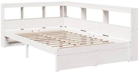 vidaXL Κρεβάτι Βιβλιοθήκη Χωρίς Στρώμα 90x190 εκ Μασίφ Ξύλο Πεύκου