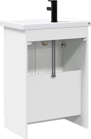 vidaXL Σετ Επίπλων Μπάνιου Λευκό 56 x 37,5 x 81 εκ Επεξεργασμένο Ξύλο