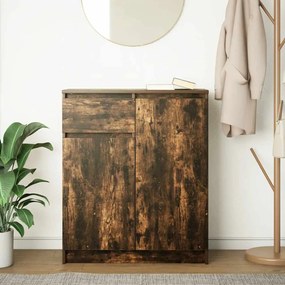 Συρταριέρα με Συρτάρια Καπνιστή Δρυς 71x35x84 εκ. Επεξ. Ξύλο - Καφέ