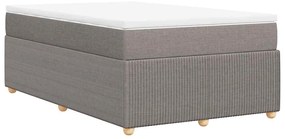 vidaXL Κρεβάτι Boxspring με Στρώμα Taupe 120x190 εκ. Υφασμάτινο