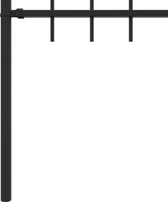 vidaXL Φράχτης με Σπίθες Asten Μαύρο 200 x 200 cm