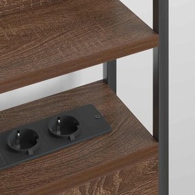 vidaXL Κεφαλάρι Αποθήκης με ράφι Καφέ δρυς 75 cm Επεξεργασμένο ξύλο