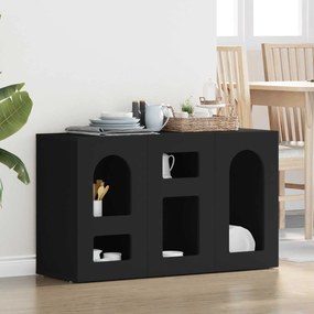 VidaXL Πλαϊνό γραφείο ELST Μαύρο 100 x 35 x 59 εκ Επεξεργασμένο Ξύλο
