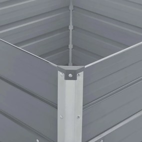 vidaXL Ζαρντινιέρα Ψηλή Γκρι 100 x 100 x 45 εκ. Γαλβανισμένος Χάλυβας