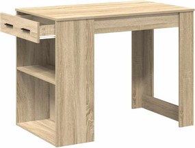 vidaXL Γραφείο με συρτάρι και ράφι Δρυς sonoma 102x62x77,5 cm