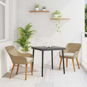 vidaXL 3 τεμαχίων σετ κήπου για φαγητό μπεζ πολυραττάν