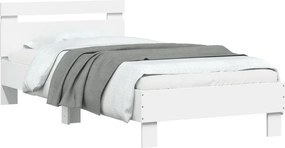 vidaXL Πλαίσιο Κρεβατιού με Κεφαλάρι Λευκό 90x190 εκ. Επεξεργ. Ξύλο
