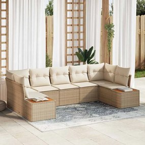 vidaXL Σετ Καναπέ Κήπου 7 pcs μπεζ και κρεμ 289 x 154 x 85 εκ.
