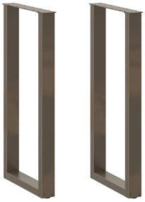 vidaXL Πόδια Τραπεζιού Μπαρ σε Σχήμα U, 2 τεμ., Φυσικό Ατσάλι 40x(100-101) εκ. Ατσάλι