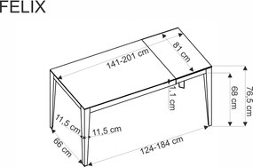 Επεκτεινόμενο τραπέζι Felicia-Leuko