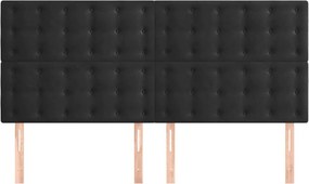 vidaXL Κεφαλάρι Μαύρο Βελούδινο 160x5x118/128 εκ.