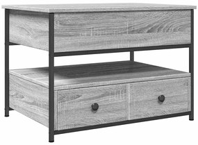 vidaXL Τραπεζάκι Σαλονιού Γκρι Sonoma 70x50x50 εκ. Επεξ. Ξύλο/Μέταλλο