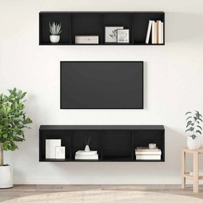 vidaXL Σετ επίπλου τηλεόρασης 2 pcs Μαύρη Οξυά Επεξεργασμένο Ξύλο