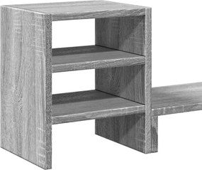 vidaXL Βάση Οθόνης με Organiser Γραφείου Γκρι Sonoma από Επεξ. Ξύλο