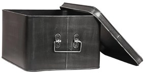 LABEL51 Κουτί Αποθήκευσης Media Χρώμα Αντικέ Μαύρο 35 x 27 x 18 εκ. XL