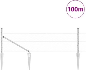 vidaXL Στύλος Περιφράξεων Ασημί 100 x 0,4 μ (50 χιλ πλέγμα) Ατσάλι